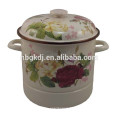 High quality enamel steamer with two grids(Ss and plastic )